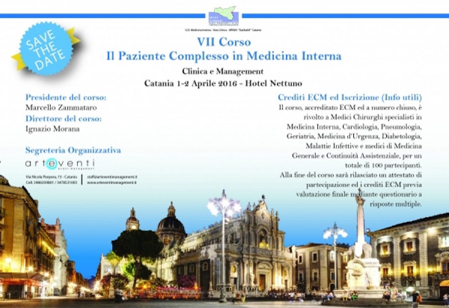 VII Corso "Il paziente complesso in Medicina Interna - Clinica e Management"